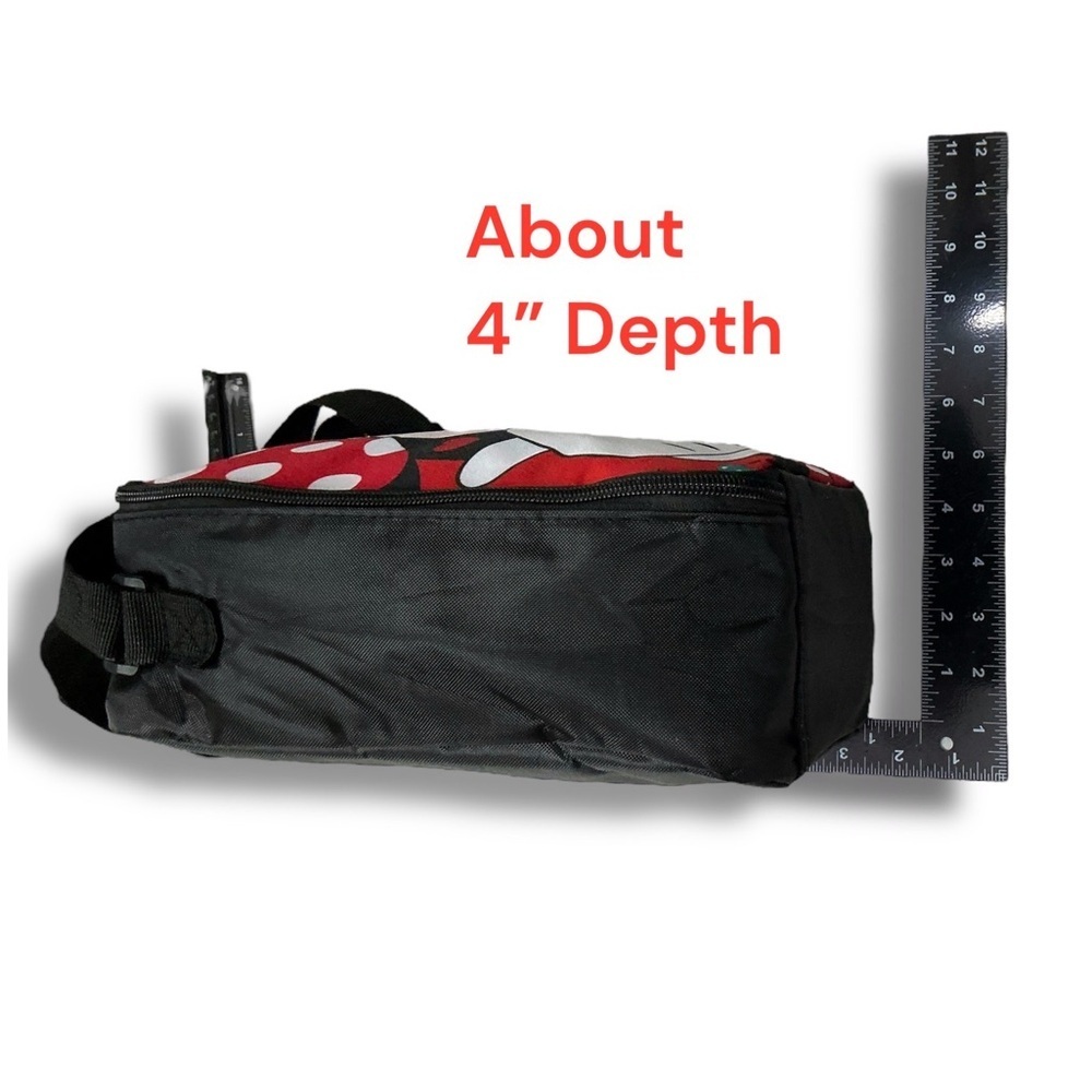 Disney’s Minnie Mouse Lunch Bag Insulated Polka Dot Red Black Meal Bag Tote NEW - Picture 10 of 16